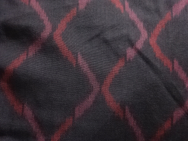  大正ロマン　網目模様織り出しお召着物